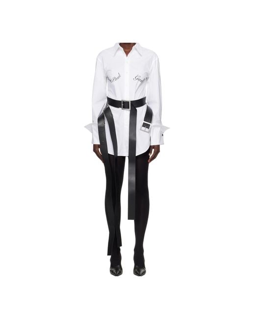 Jean Paul Gaultier White Button-Down Long-Sleeved Shirt