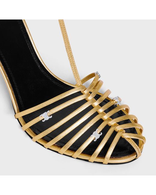 Céline Metallic Cage Heeled Sandal