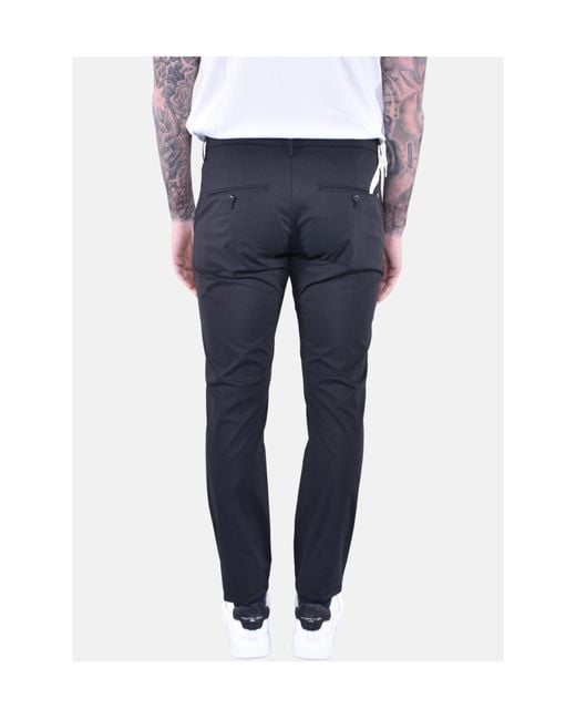 Dondup Blue Straight Leg Trousers for men