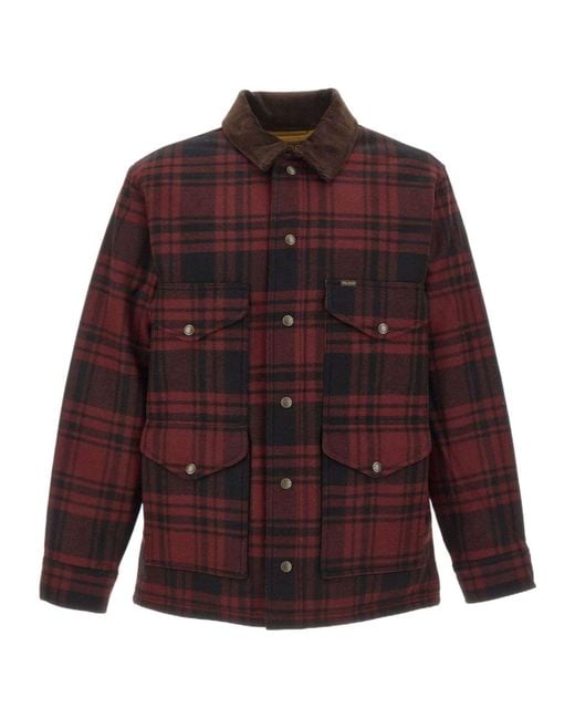 Filson Red Spokane Insulated Checked Jacket for men
