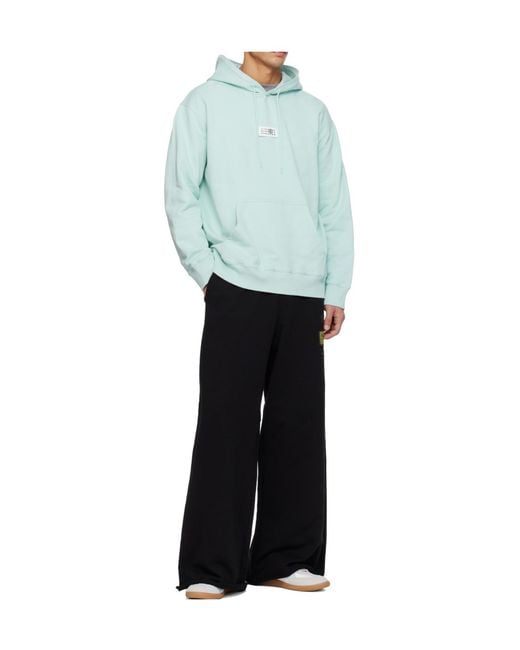 MM6 by Maison Margiela Blue Logo-Patch Hoodie for men
