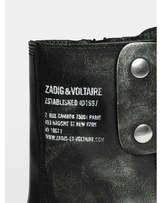 Zadig & Voltaire Black Leather Combat Boots