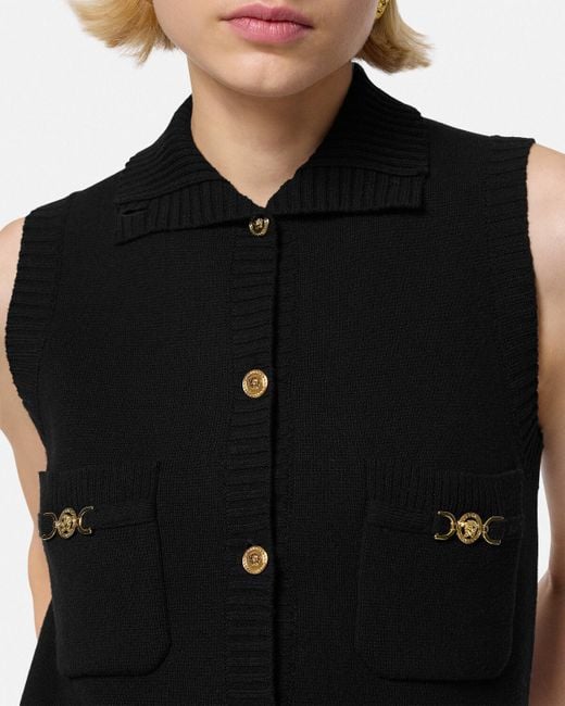 Versace Black Sleeveless Short Dress