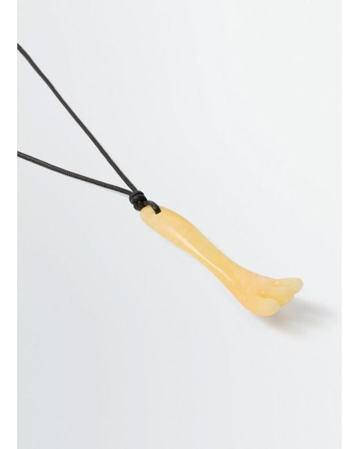 Lemaire Metallic Gua Sha Fork Necklace for men