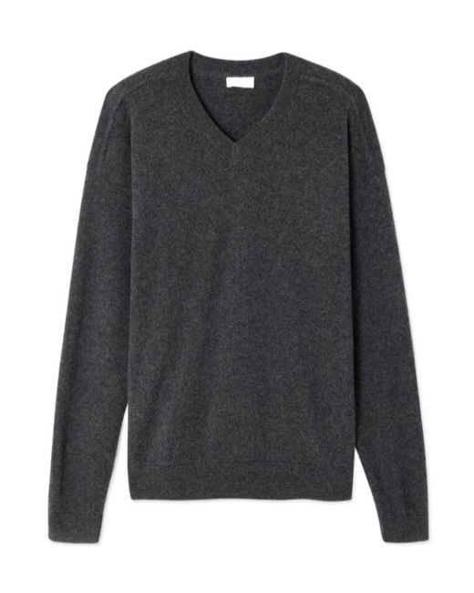 American Vintage Gray Relaxed V-Neck Knitted Sweater for men