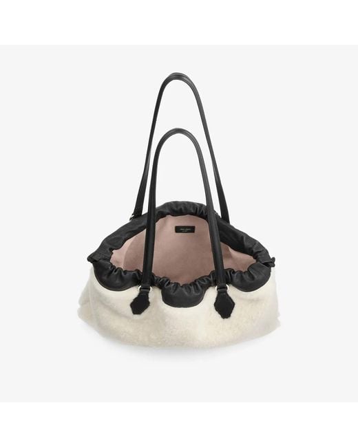 Jimmy Choo Natural Logo Embroidered Bag