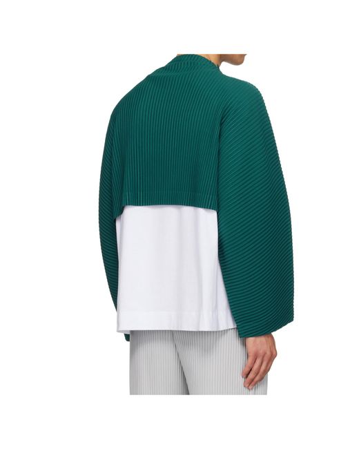 Homme Plissé Issey Miyake Green Pleated Top for men