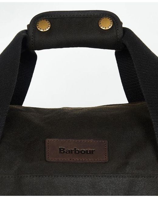 Barbour Black Waxed Travel Duffle Bag for men