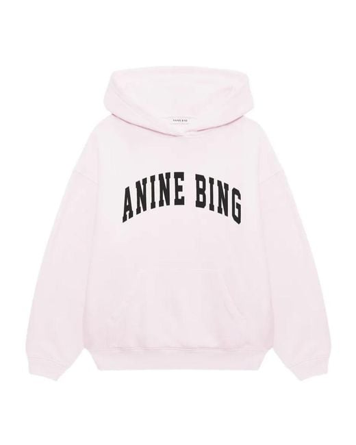 Anine Bing Pink Logo Hoodie