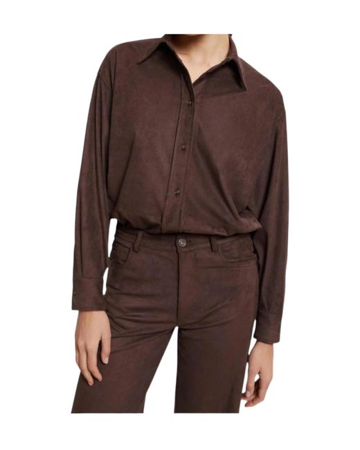 Ottod'Ame Brown Ottod'Ame Buttoned Long-Sleeve Top
