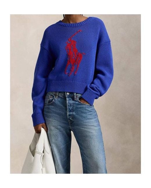 Polo Ralph Lauren Blue Big Pony Crewneck Jumper
