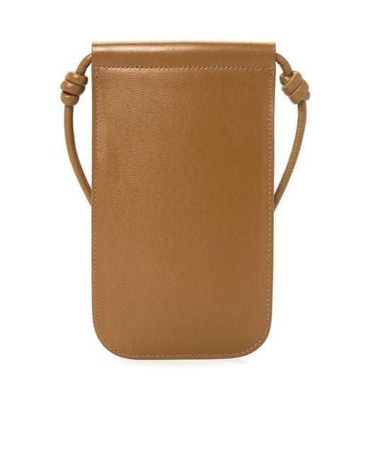 Jil Sander Brown Single Shoulder Phone Bag