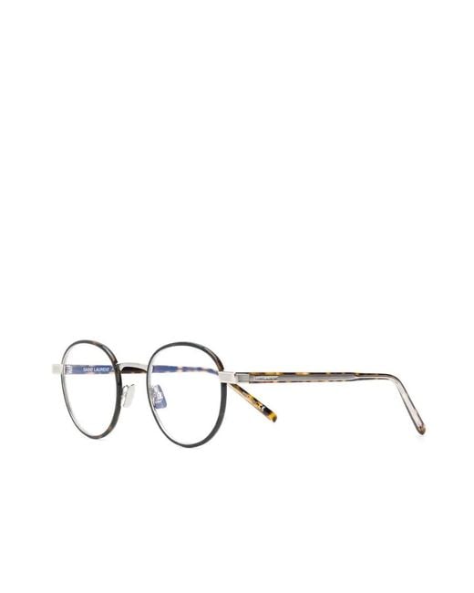 Saint Laurent White Eyewear Round Frame Glasses for men