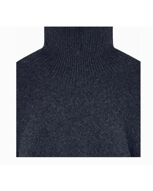 Giorgio Armani Blue Oversized Turtleneck Sweater