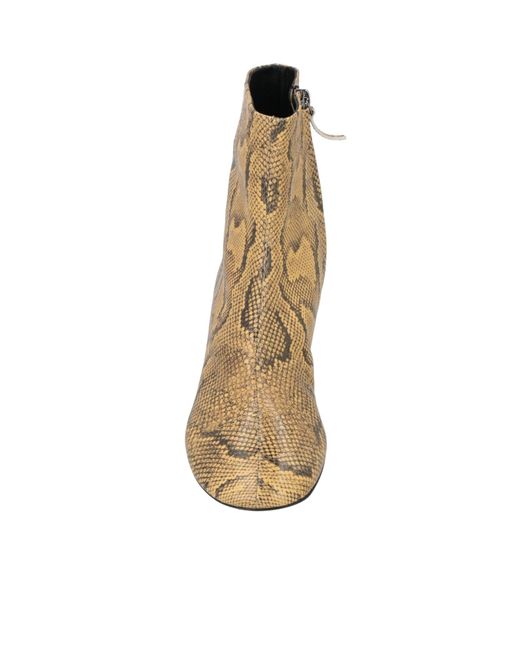 Isabel Marant Brown Snake Print Ankle Boots