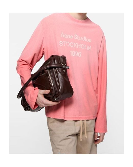 Acne Pink Sprayed 1996 Logo T-Shirt for men