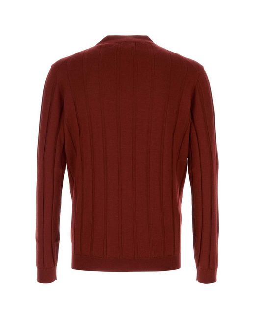 Brunello Cucinelli Red Tiziano Cashmere Blend Sweater for men