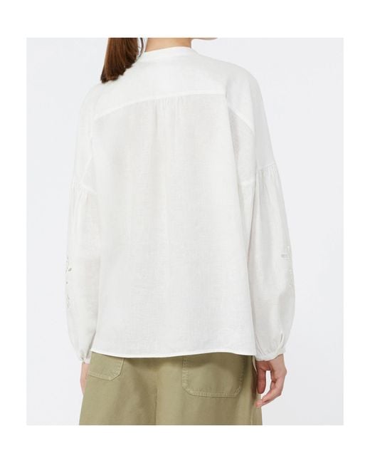 Weekend by Maxmara White Wkdestro Floral Embroidered Blouse