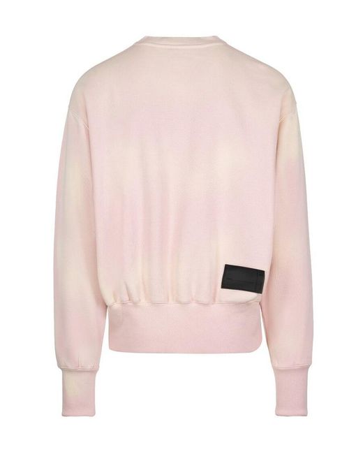 we11done Pink Logo Sports Sweater for men