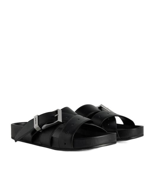 Balenciaga Black Belt Slide Sandals for men