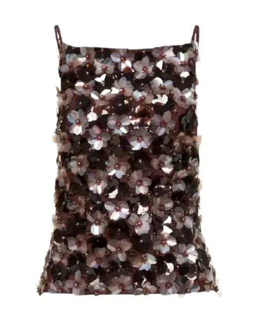P.A.R.O.S.H. Brown Floral-Patterned Camisole