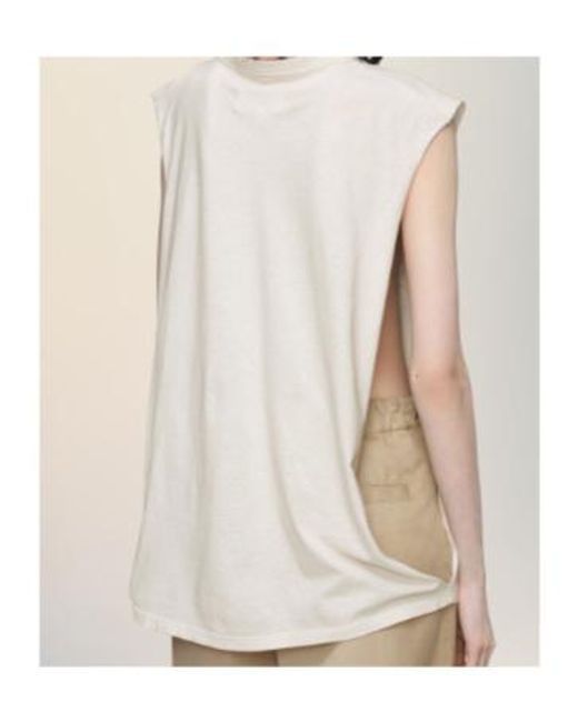 Maison Margiela White Crewneck Sleeveless Top