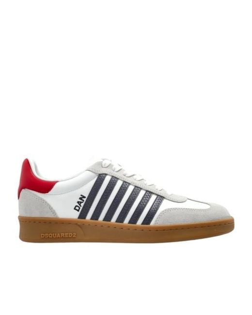 DSquared² White Low-Top Lace-Up Sneakers