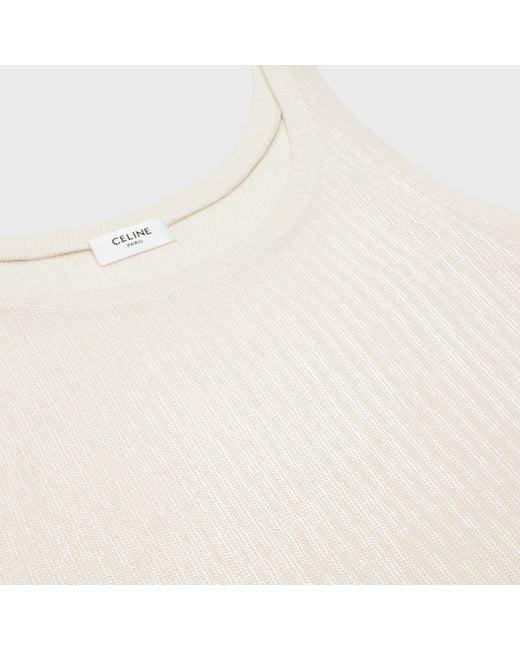 Céline White Embroidered Tank Top