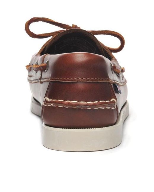 Sebago Brown Docksides Portland Waxed Boat Shoes