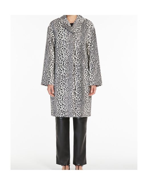 Max Mara Gray Patterned Cotton Coat