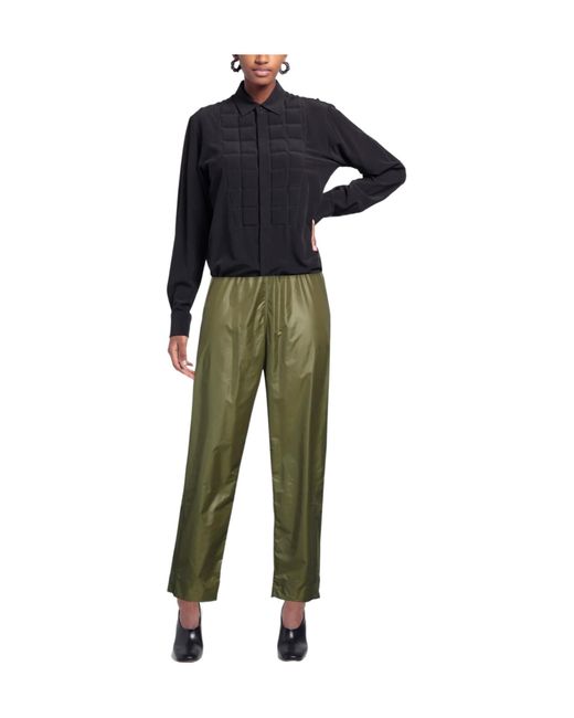 Ganni Green Elastic Waistband Trousers
