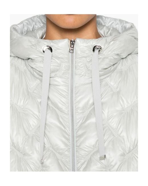 Herno White Quilted Hooded Jacket