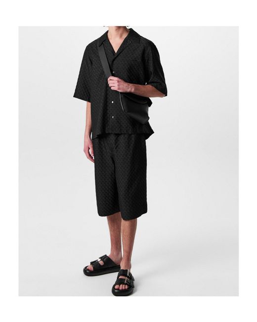 McQueen Black Short-Sleeved Shirt for men