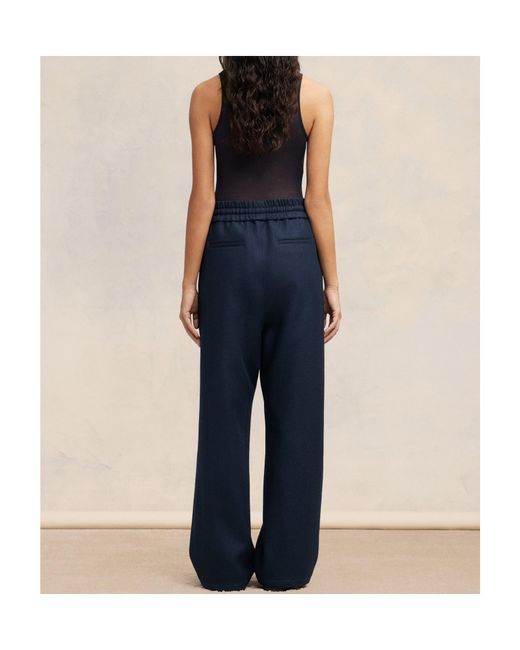AMI Blue Ami Wide Elasticated Waist Trousers for men