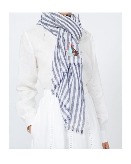 Weekend by Maxmara White Striped Shawl