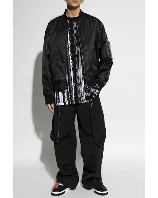 Versace Jeans Black Couture Logo Bomber Jacket for men