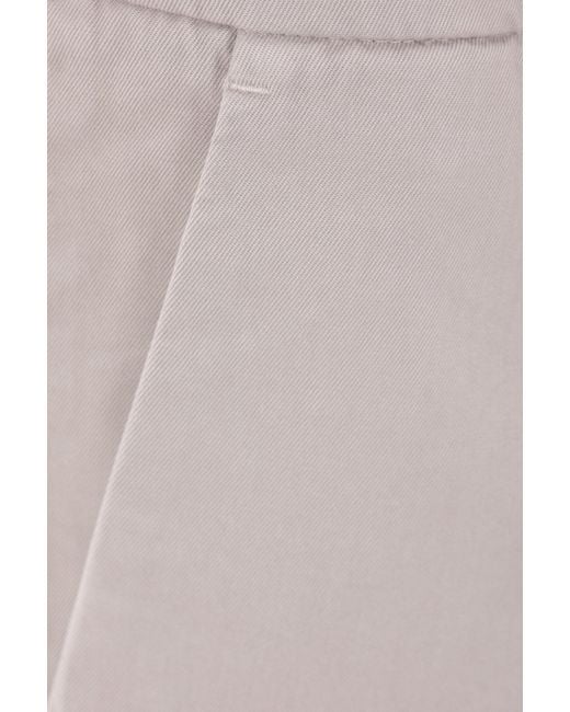Brunello Cucinelli Gray Leisure-Fit Pleated Gabardine Trousers for men