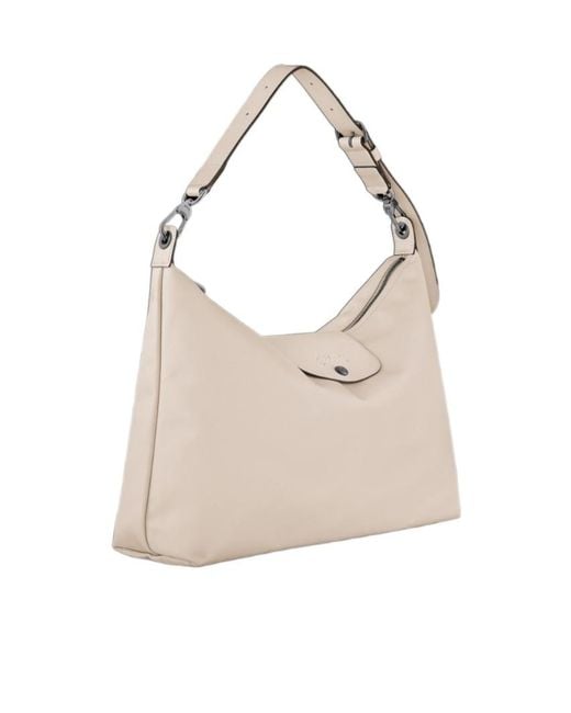 Longchamp White Flap Detail Shoulder Bag