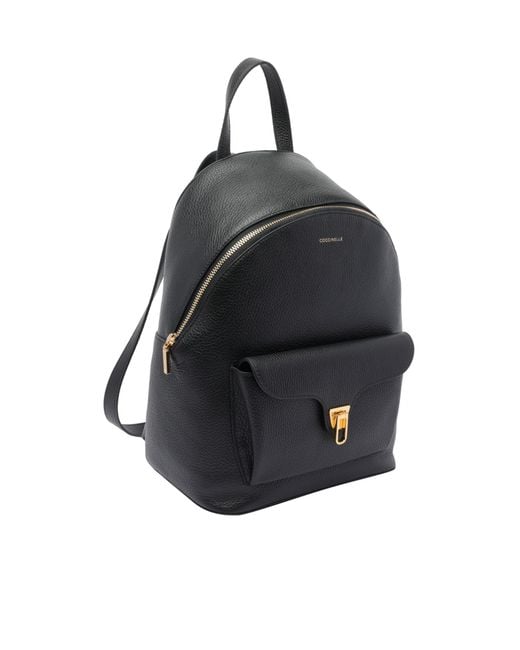 Coccinelle Black Logo Printed Backpack