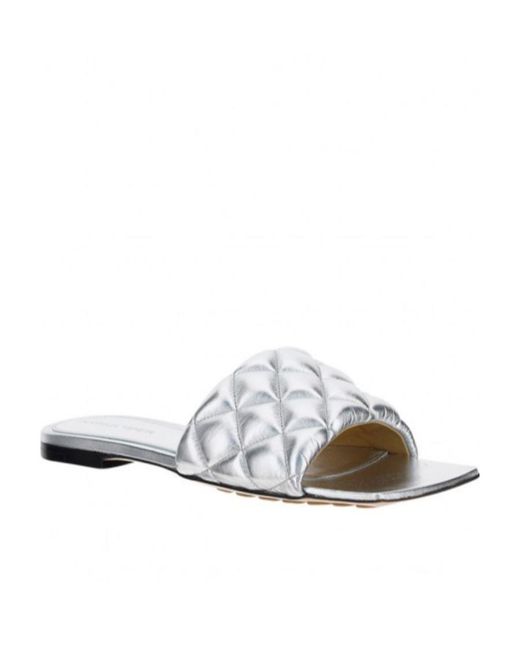 Bottega Veneta White Padded Flat Sandals