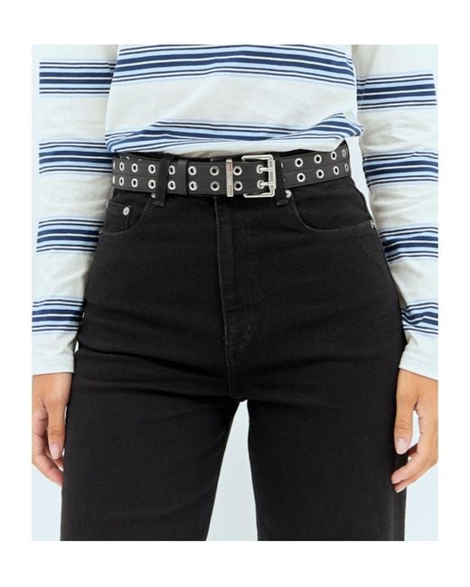 Ganni White Double Eyelet Belt