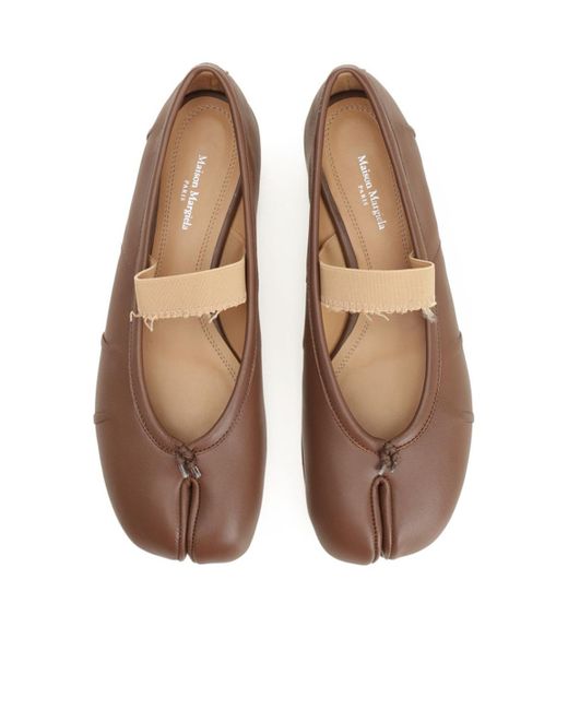 Maison Margiela Brown Tabi Elastic Band Ballerinas
