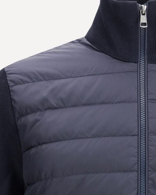 Moncler Blue Long-Sleeved Padded Cardigan for men