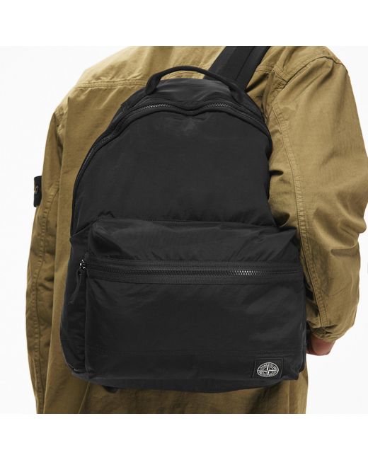 Stone Island Gray Zip Pocket Backpack for men