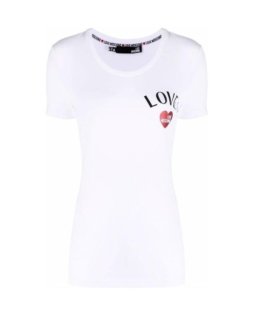 Moschino White Logo Printed T-Shirt