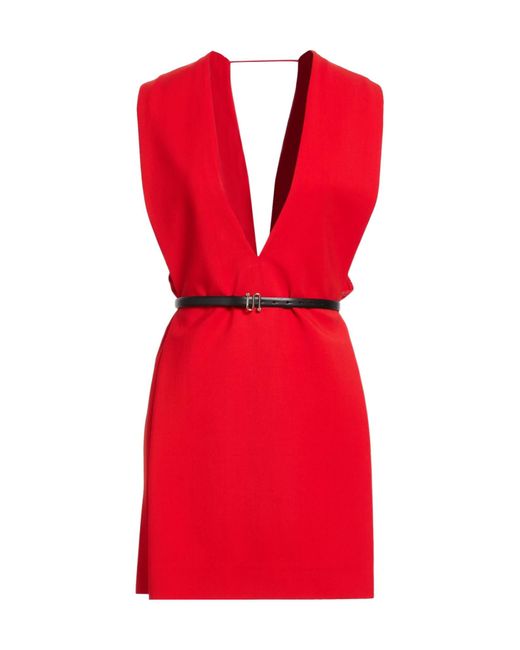 Sportmax Red Minimalist Solid Color Dress