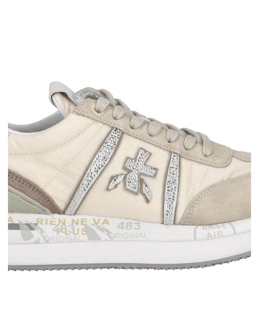 Premiata White Logo Logo Low-Top Sneakers