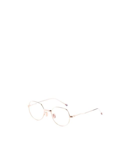 Thom Browne White Geometric Frame Plano Lens
