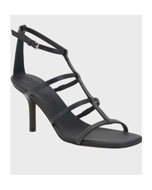 Brunello Cucinelli Metallic Strapped Heeled Sandals