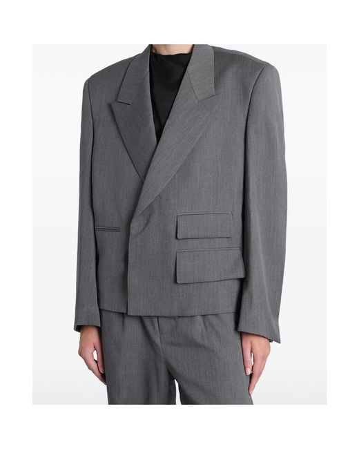 Entire studios Gray Double-Breasted Blazer